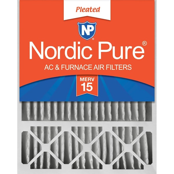 Nordic Pure 20x25x5 Pleated Air Filter, High Capacity, Electrostatically Charged Synthetic Media, MERV 15 - 20X25X5HM15-1