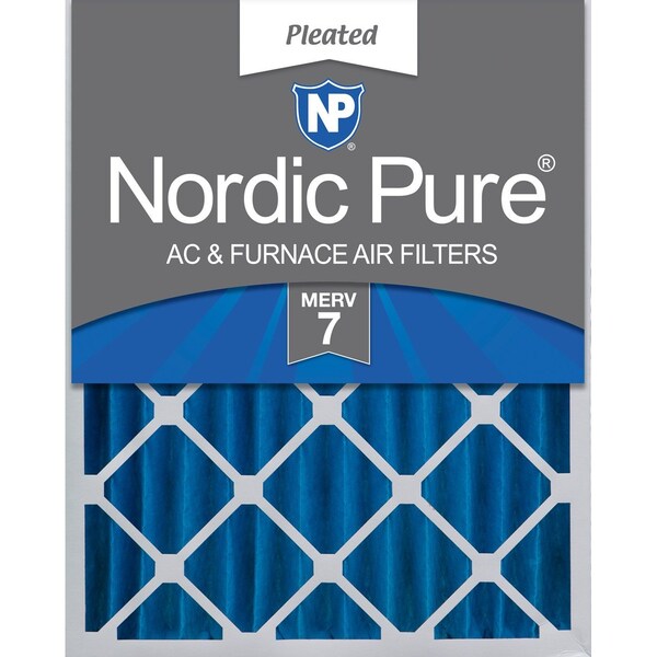 Nordic Pure 20x24x4 Pleated Air Filter, High Capacity, Electrostatically Charged Synthetic Media, MERV 7 - 20X24X4M7-1
