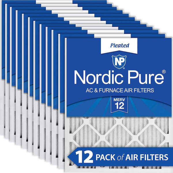 Nordic Pure 12x16x1 Pleated Air Filter, High Capacity, Electrostatically Charged Synthetic Media, MERV 12 - 12X16X1M12-12