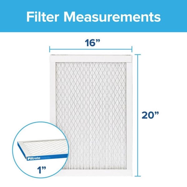 3M Filtrete 16 in. W X 20 in. H X 1 in. D Polypropylene 13 MERV Pleated Allergen Air Filter 1 pk - UA00DC-6