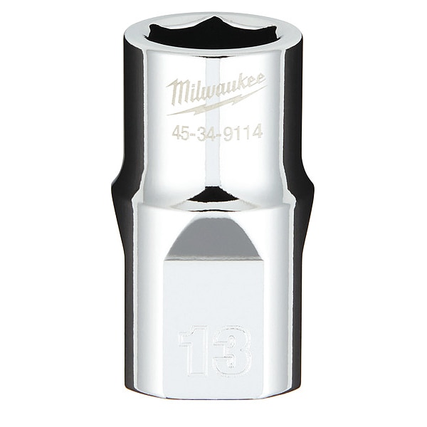 Milwaukee Tool 1/2 in. Drive 13mm Metric 6-Point Socket with FOUR FLAT Sides - 45-34-9114