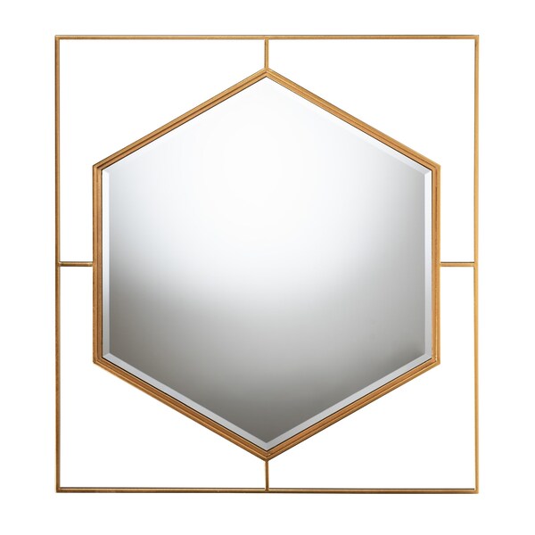 Baxton Studio Gates Modern Glam and Luxe Antique Goldleaf Metal Accent Wall Mirror - 226-12935-ZORO