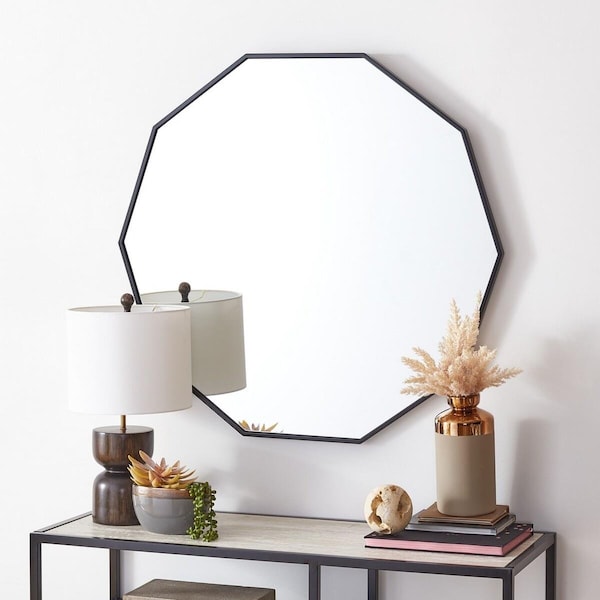 Safavieh 36 x 0.8 x 36 in. Kyna Black Mirror - MRR2010B
