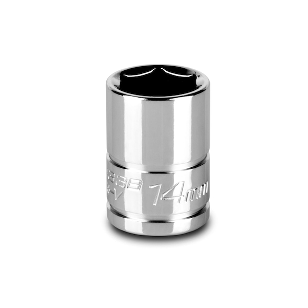 Capri Tools 3/8 in Drive 14 mm 6-Point Metric Shallow Socket - 1-2338