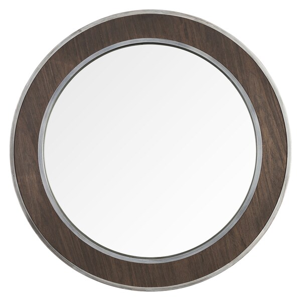 Varaluz Macie 30-In Round Wood And Metal Mirror - 4DMI0120