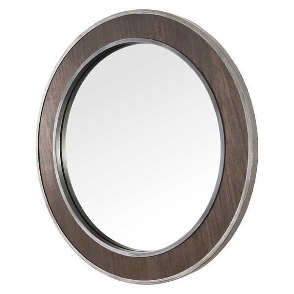 Varaluz Macie 30-In Round Wood And Metal Mirror - 4DMI0120
