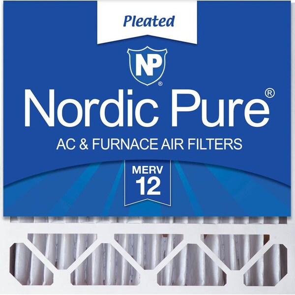 Nordic Pure 20x20x5 Pleated Air Filter, High Capacity, Electrostatically Charged Synthetic Media, MERV 12 - 20X20X5HM12-1