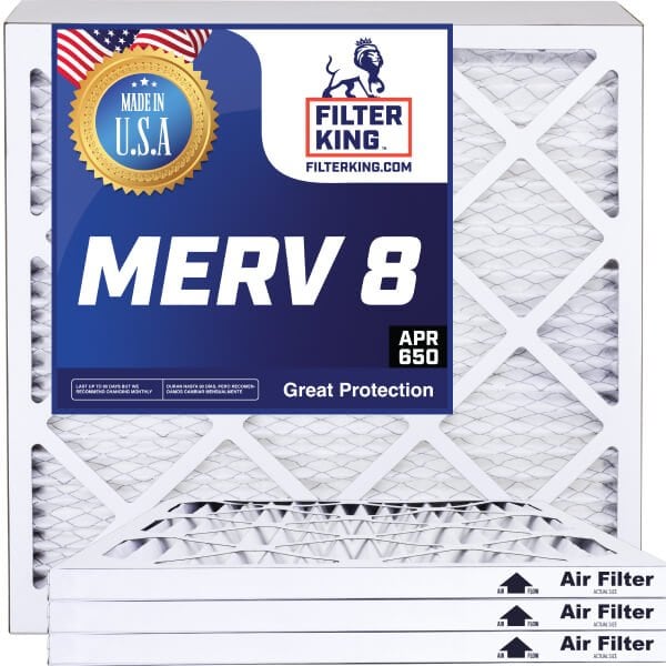 Filter King 6x30x1 Pleated Air Filter, Standard Capacity, Synthetic, MERV 8 - FK6X30X1-M8-12