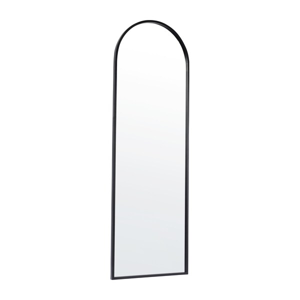 Flash Furniture Mila 22in x 65in Arched Metal Framed Wall Mirror, Black - HMHD-23M009YBN-BLK-GG