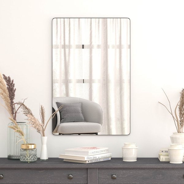 Flash Furniture 24" x 36" Black Metal Framed Accent Wall Mirror - RH-M001-SRC6191MB-BK-GG