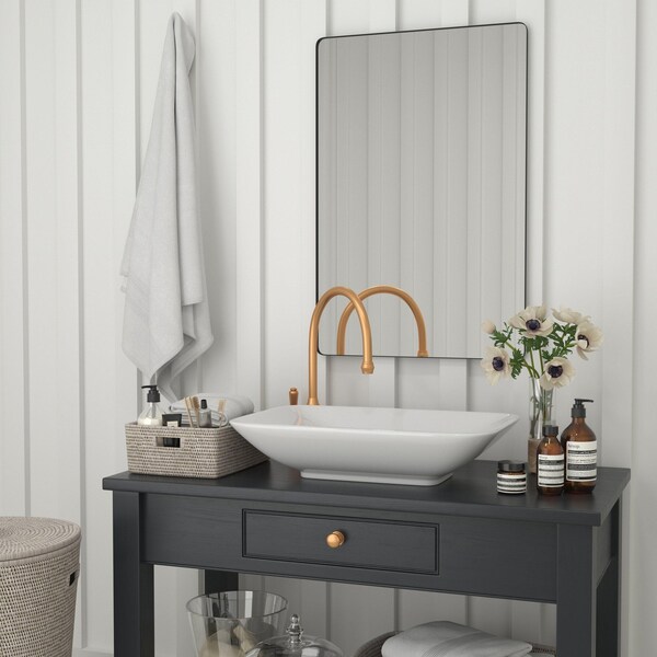 Flash Furniture 24" x 36" Black Metal Framed Accent Wall Mirror - RH-M001-SRC6191MB-BK-GG