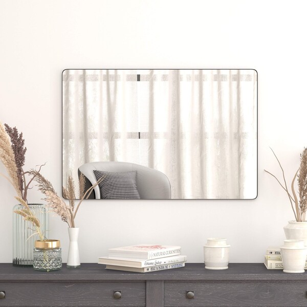 Flash Furniture 24" x 36" Black Metal Framed Accent Wall Mirror - RH-M001-SRC6191MB-BK-GG