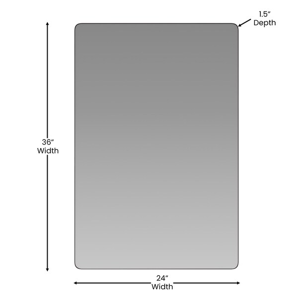 Flash Furniture 24" x 36" Black Metal Framed Accent Wall Mirror - RH-M001-SRC6191MB-BK-GG