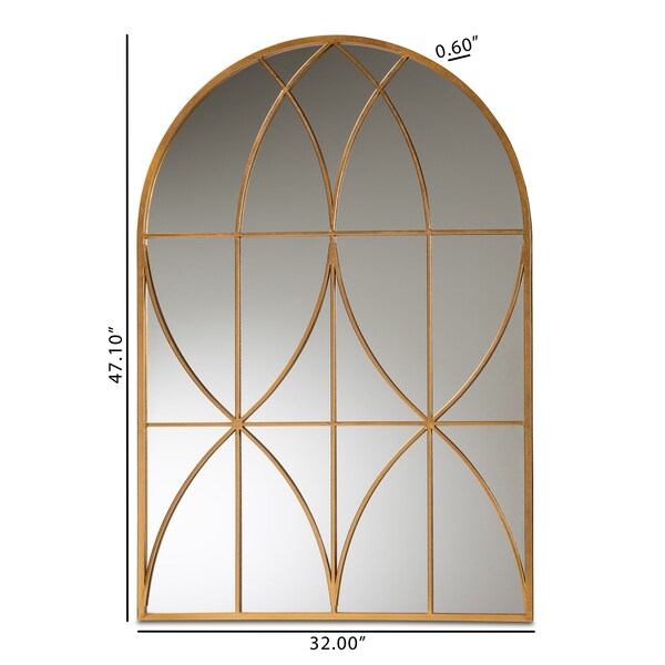 Baxton Studio Celerina Modern and Contemporary Gold Finished Metal Accent Wall Mirror - 189-11896-ZORO