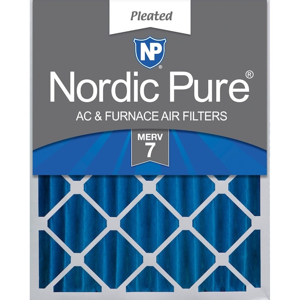 Nordic Pure 24x24x4 Pleated Air Filter, High Capacity, Electrostatically Charged Synthetic Media, MERV 7 - 24X24X4M7-1