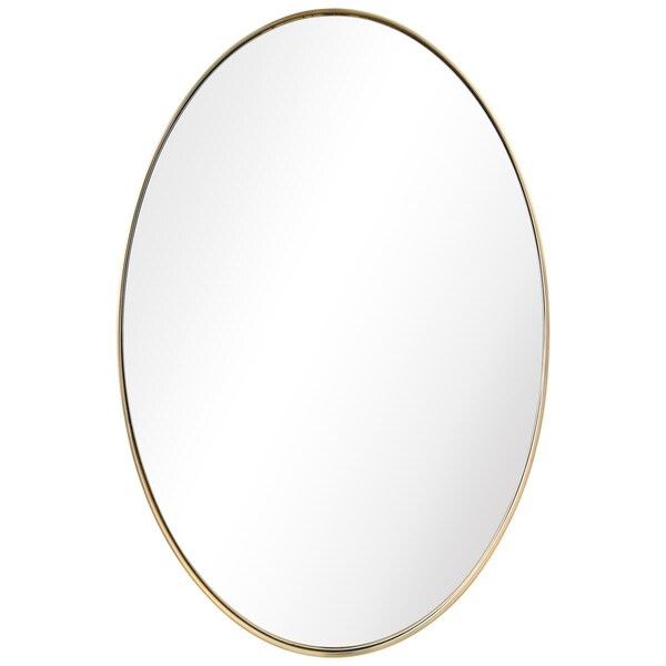 Solid Storage Supplies Ultra Brushed Gold Stainless Steel Oval Wall Mirror - SO2960935