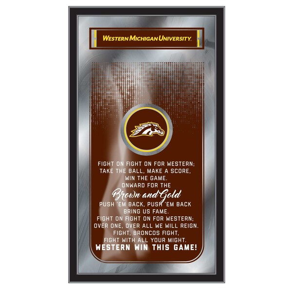 Holland Bar Stool Co Western Michigan 26" x 15" Fight Song Mirror - MFGHTWESTMI