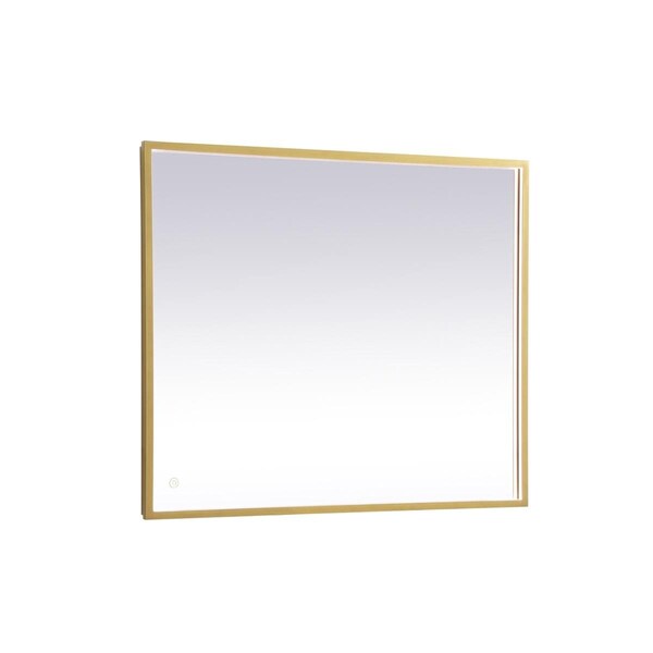 Blueprints 30 x 36 in. Pier 3000K 4200K & 6400K LED Mirror with Adjustable Color Temperature in Brass - BL2208735