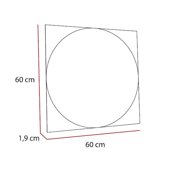Tuhome Salerno Mirror, Square Shape, Sandblasting Borders, Mirrored Glass - ES40010
