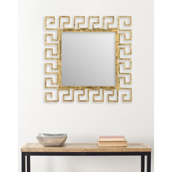 Safavieh Calliope Greek Key Mirror, Antique Gold - MIR4034A