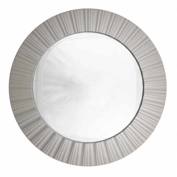 Purely Pecan Gordon 31812249 20 in. Simply Elegant Silver Fluted Frame Decorative Round Wall Mirror - 31812249