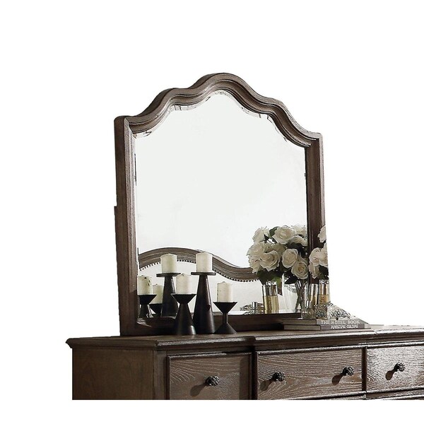 Homeroots Mirror, Weathered Oak - Wood, Oak Veneer - 285906