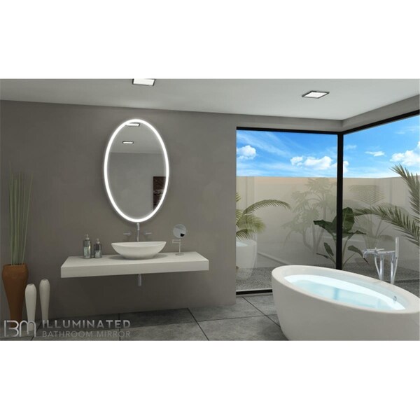 Perfectpillows 6000K Warm Color Galaxy Illuminated Lighted Oval Mirror - 48 x 30 in. - PE3682794