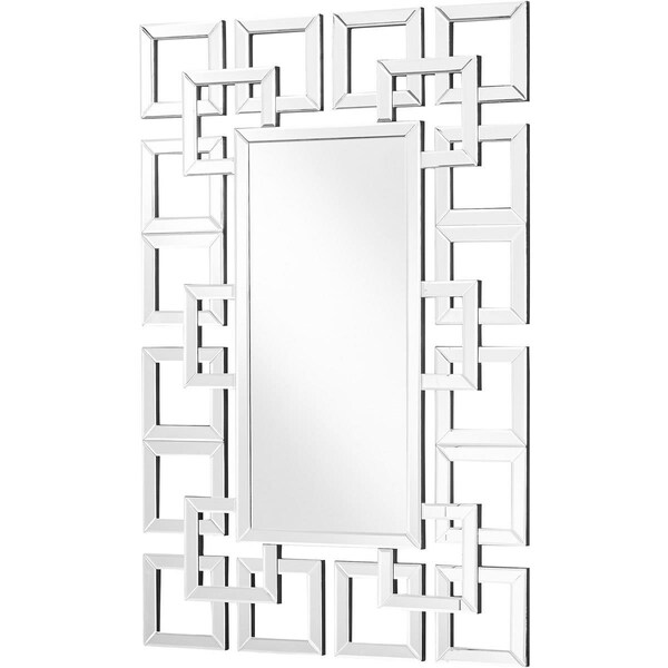 Blueprints 47.5 in. Sparkle Contemporary Rectangle Mirror - Elegant Textured Look, Clear - BL2208661