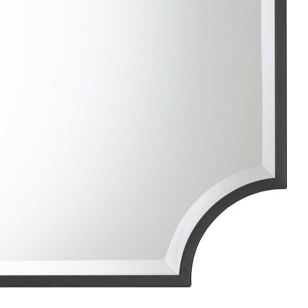 Baxton Studio Parcenet Modern Black Finished Metal Accent Wall Mirror - 224-12931-ZORO