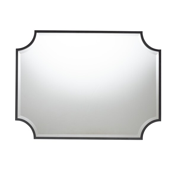 Baxton Studio Parcenet Modern Black Finished Metal Accent Wall Mirror - 224-12931-ZORO