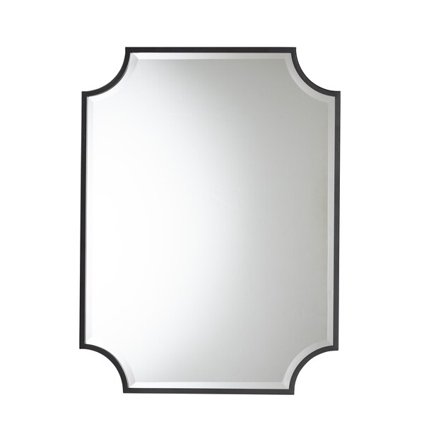 Baxton Studio Parcenet Modern Black Finished Metal Accent Wall Mirror - 224-12931-ZORO