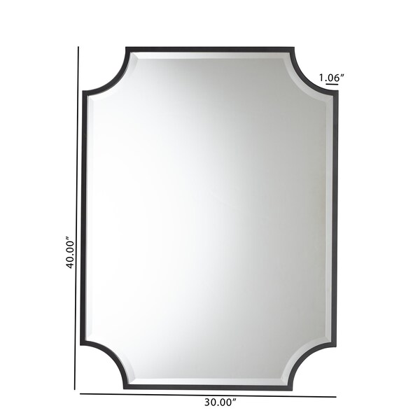 Baxton Studio Parcenet Modern Black Finished Metal Accent Wall Mirror - 224-12931-ZORO
