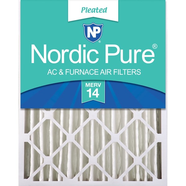 Nordic Pure 12x24x4 Pleated Air Filter, High Capacity, Electrostatically Charged Synthetic Media, MERV 14 - 12X24X4M14-1