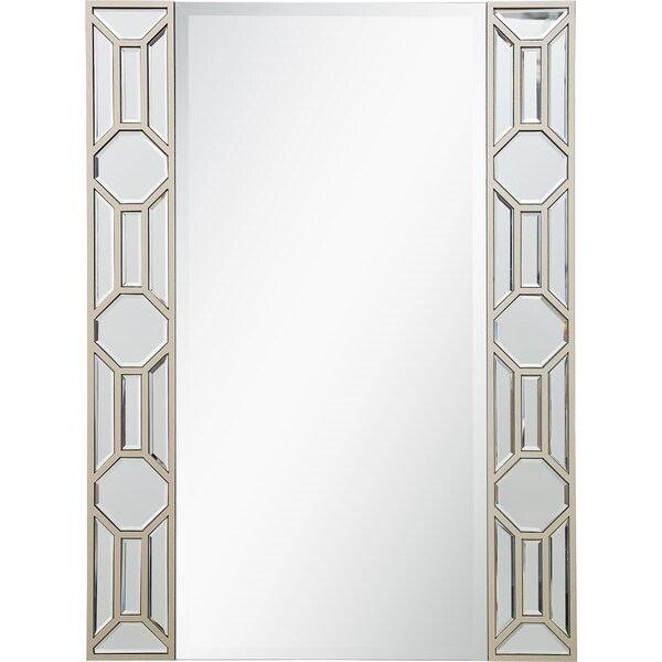 Lovelyhome 25.6 x 34.6 in. Lilian Rectangular Wall Mirror Champagne - LO3367751