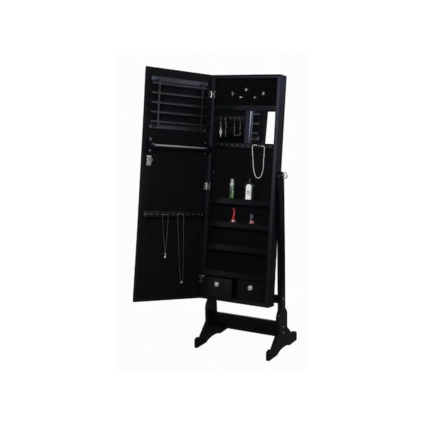 Coaster 57 x 20 x 15 in. Jewelry Cheval Mirror, Black - 904039