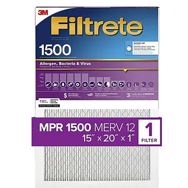 Filtrete Pleated Air Filter 1500MPR 15x20x1 - 2006DC-4