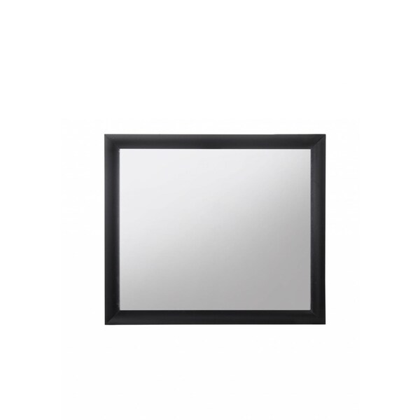 Homeroots 35 x 39 x 1 in. Contemporary Wood Framed Mirror, Black - 376946