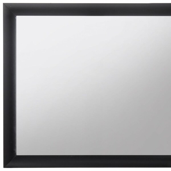 Homeroots 35 x 39 x 1 in. Contemporary Wood Framed Mirror, Black - 376946