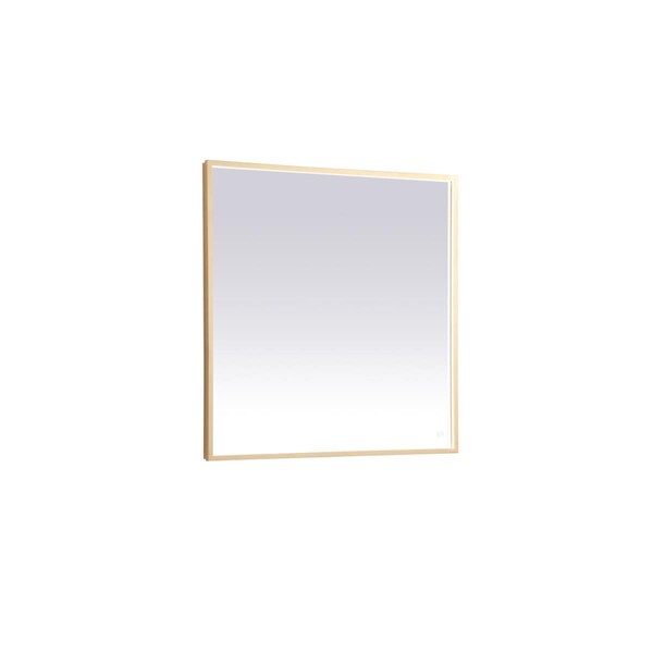 Blueprints 36 x 36 in. Pier 3000K 4200K & 6400K LED Mirror with Adjustable Color Temperature in Brass - BL2221826