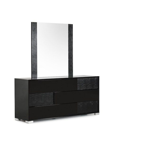 Homeroots Italian Modern Mirror - Black - 282548