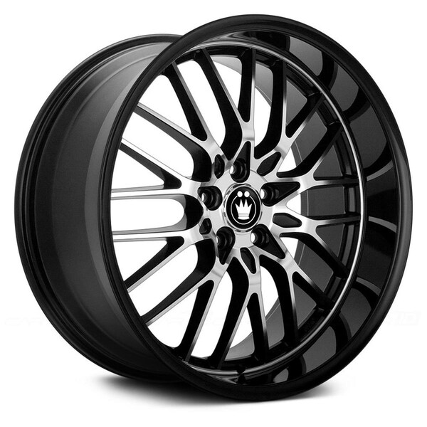 Konig 17 x 7.5 x 100 in. Lace Gloss Black with Mirror Machined Face - LA77T04405