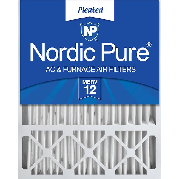 Nordic Pure 20x25x5 Pleated Air Filter, High Capacity, Electrostatically Charged Synthetic Media, MERV 12 - 20X25X5HM12-1