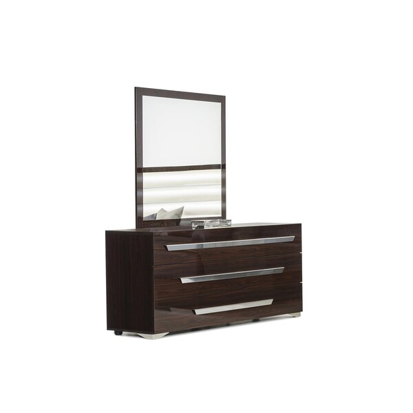 Homeroots Romano Italian Modern Mirror - Ebony - 282659