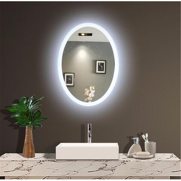 Perfectpillows 36 x 2 x 24 in. Oval Mirror with 6000K LED Backlight - PE3144203