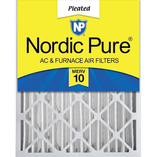 Nordic Pure 24x24x4 Pleated Air Filter, High Capacity, Electrostatically Charged Synthetic Media, MERV 10 - 24X24X4M10-1