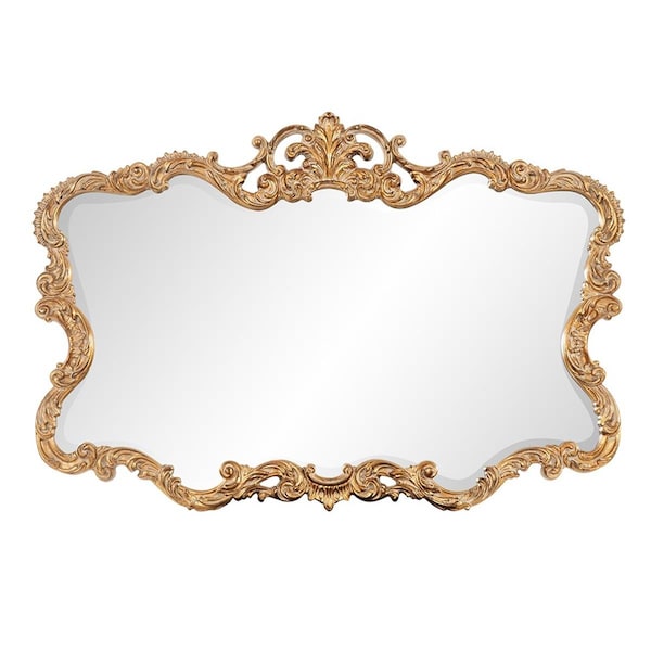 Homeroots Gold Leaf Mirror with Decorative Textured Frame - 383714