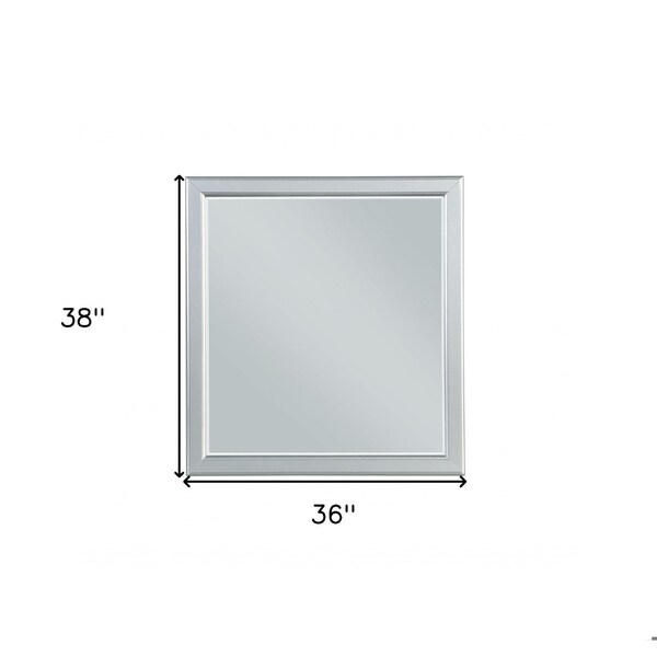 Homeroots 1 x 36 x 38 in. Platinum Wood Mirror - 347104