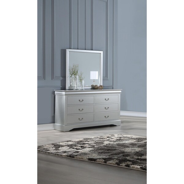 Homeroots 1 x 36 x 38 in. Platinum Wood Mirror - 347104