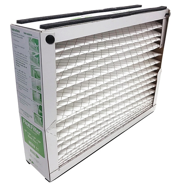 Flexfilter 25x16x5 Pleated Air Filter, Standard Capacity, Synthetic, MERV 11, 1 micron, 6 PK - FLEX-2