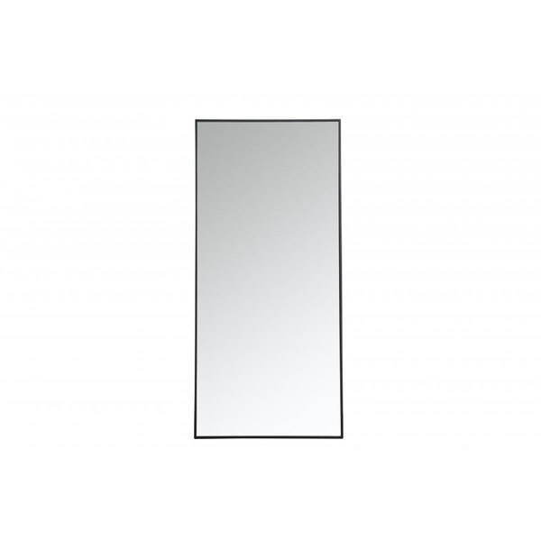 Blueprints 30 in. Metal Frame Rectangle Mirror in Black - 29.25 x 59.25 x 0.16 in. - BL2219262